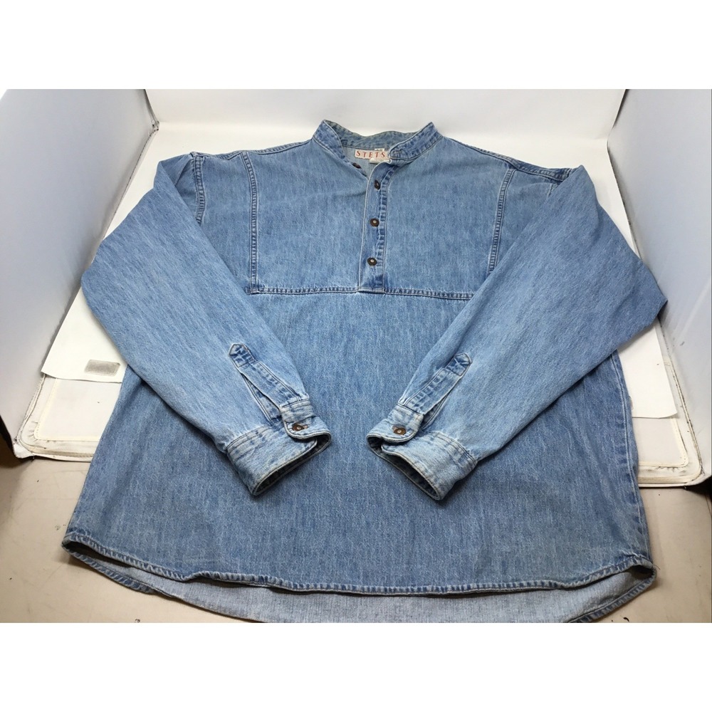 Stetson XL 100% Cotton Denim Long Sleeve Button Front